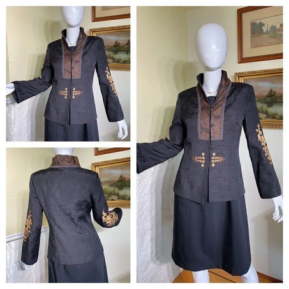 OCHI Vancouver Modern Classic Embroidered Cocktail Jacket - Picture 2 of 16